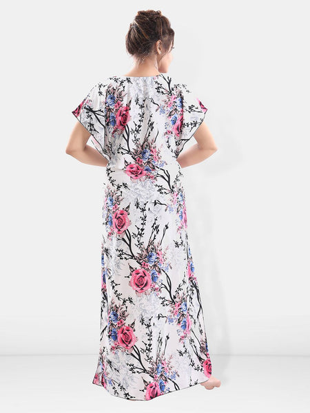 Be You Printed Maxi Satin Kaftan Nightdress
