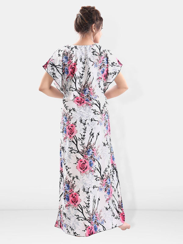 Be You Printed Maxi Satin Kaftan Nightdress