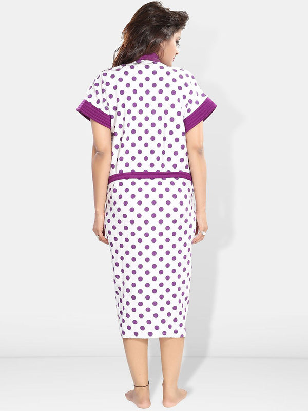 Be You Women Printed Cotton Anti-bacterial Super Soft Bath Robe With Belt