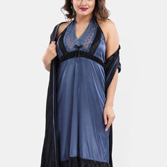 Be You Satin Wrap Nightdress With Robe
