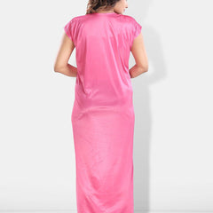 Be You Floral Printed Maxi Satin Nightdress With Robe