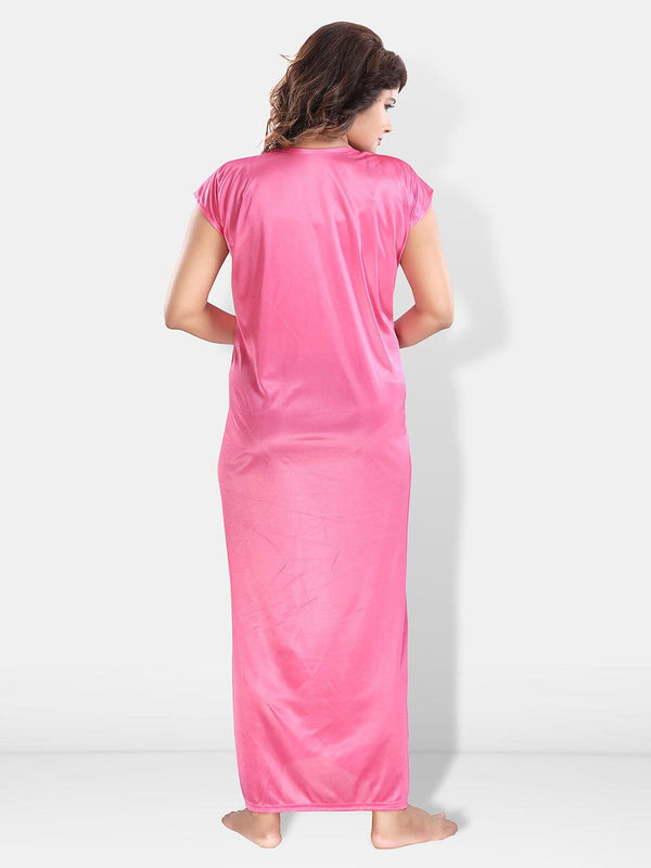 Be You Floral Printed Maxi Satin Nightdress With Robe