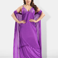 Be You 6 Pieces Satin Maxi Nightdress Set With Robe And Lingerie Set