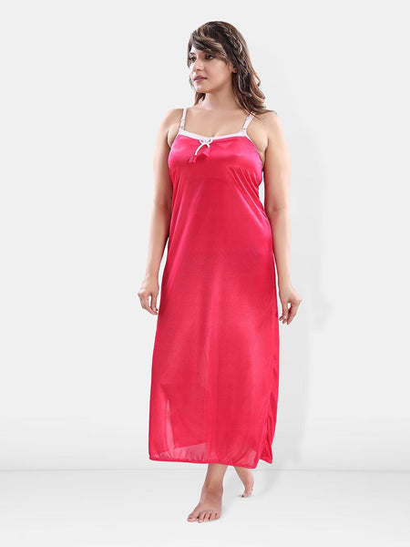 Be You Shoulder Straps Satin Maxi Nightdress with Robe
