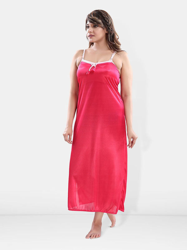 Be You Shoulder Straps Satin Maxi Nightdress with Robe