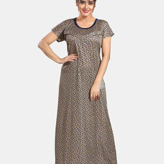 Be You Floral Printed Satin Maternity Maxi Nightdress