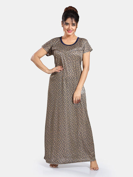 Be You Floral Printed Satin Maternity Maxi Nightdress