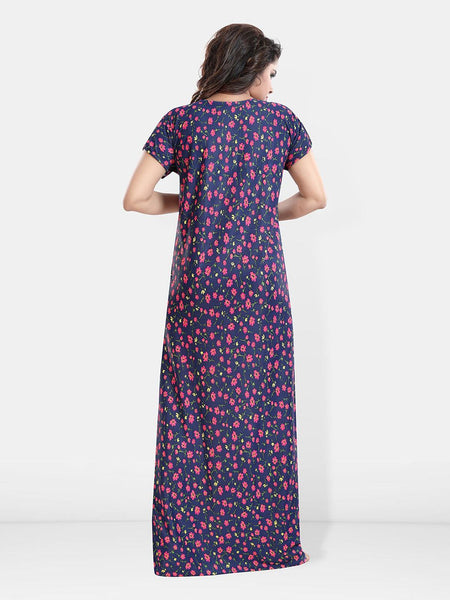 Be You Floral Printed V-Neck Satin Maternity Maxi Nightdress