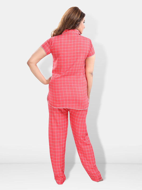 Be You Women Checked Night suit