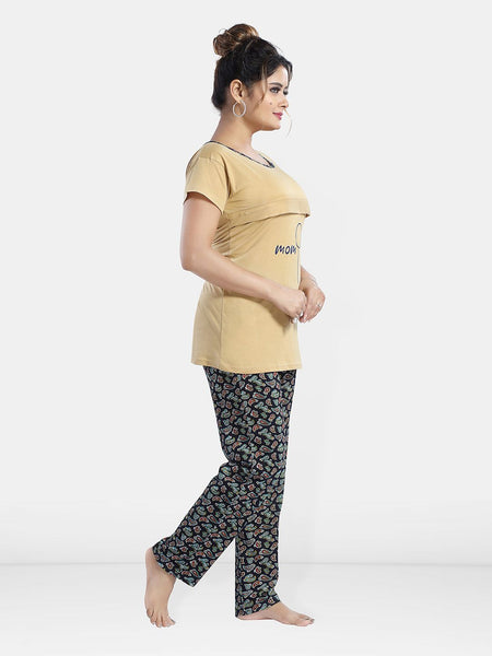 Be You Ethnic Motifs Printed Maternity Night Suit