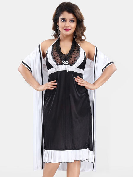 Be You Satin Wrap Nightdress With Robe