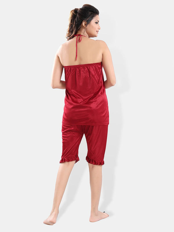 Be You Satin Night Suit With Robe