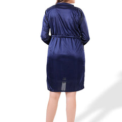 Be You V-Neck Lace Up Details Satin Maxi Nightdress With Robe