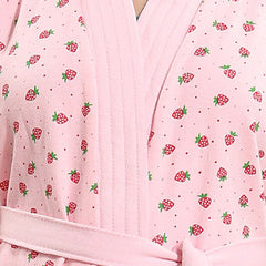 Be You Pink Conversational Cotton Drawstring Knee Length Bath Robe