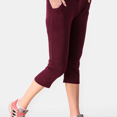 Be You Women Solid Cotton Three Fourth-Length Tights