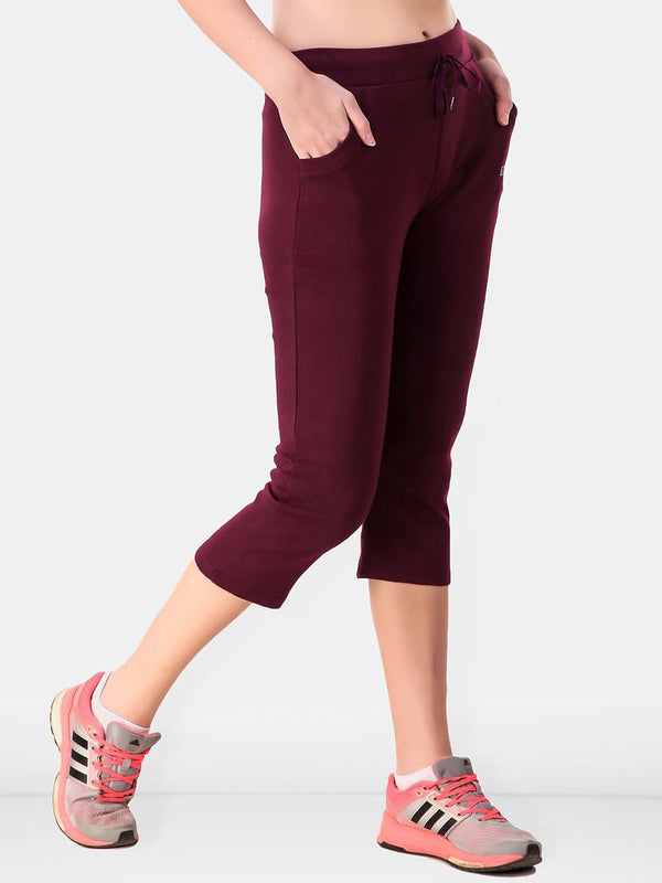 Be You Women Solid Cotton Three Fourth-Length Tights