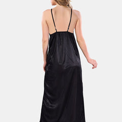 Be You Floral Lace Satin Night Dress With Robe