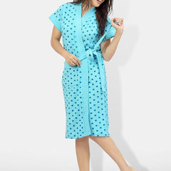 Be You Women Printed Cotton Anti-bacterial Super Soft Bath Robe With Belt