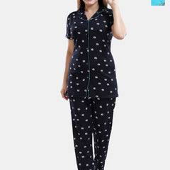 Be You Pack Of 2 Printed Lapel Collar Pure Cotton Night suit