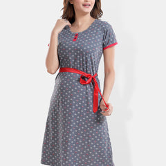 Be You Blue Printed Nightdress