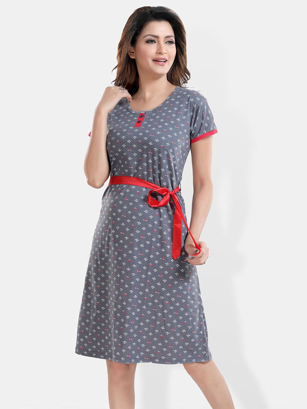 Be You Blue Printed Nightdress