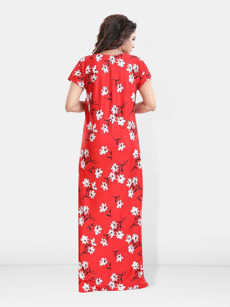 Be You Floral Printed Maxi Satin Maternity Nightdress