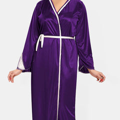 Be You Women Satin Nighty with Robe Nightdress