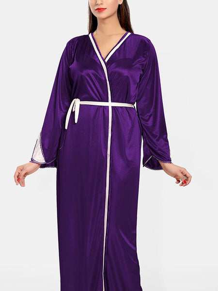Be You Women Satin Nighty with Robe Nightdress