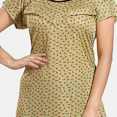 Be You Floral Printed Satin Maternity Maxi Sweat Nightdress