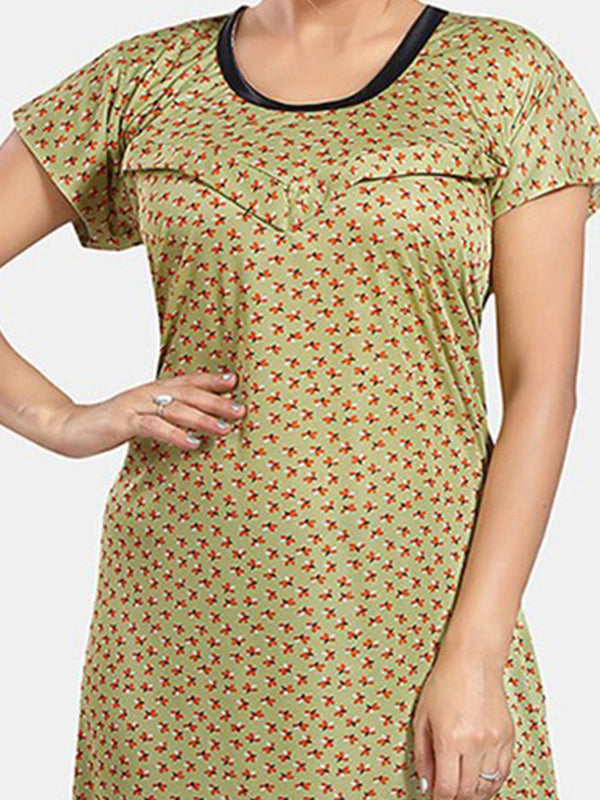 Be You Floral Printed Satin Maternity Maxi Sweat Nightdress