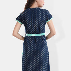 Be You Navy Blue Printed Nightdress