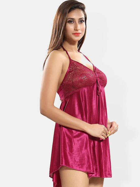 Be You Satin Halter Neck Baby Doll