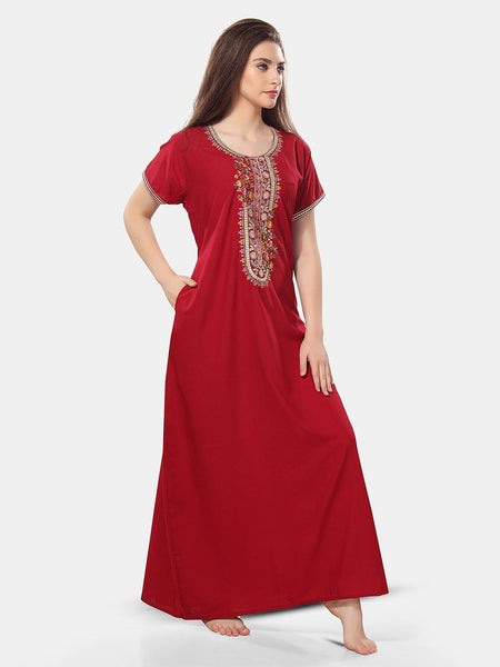 Be You Floral Embroidered Maxi Nightdress