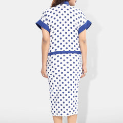 Be You Women Polka Dots Printed Cotton Anti-bacterial Super Soft Bath Robe With Belt