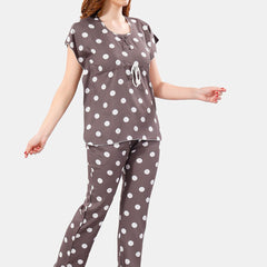 Be You Polka Dots Printed Kaftan Night Suit