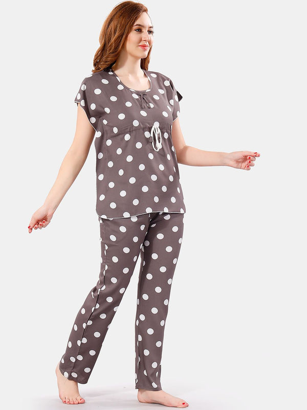 Be You Polka Dots Printed Kaftan Night Suit
