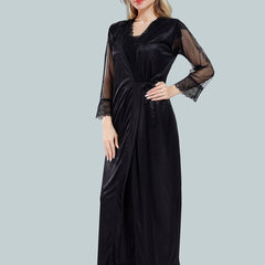 Be You V-Neck Satin Maxi Nightdress With Robe