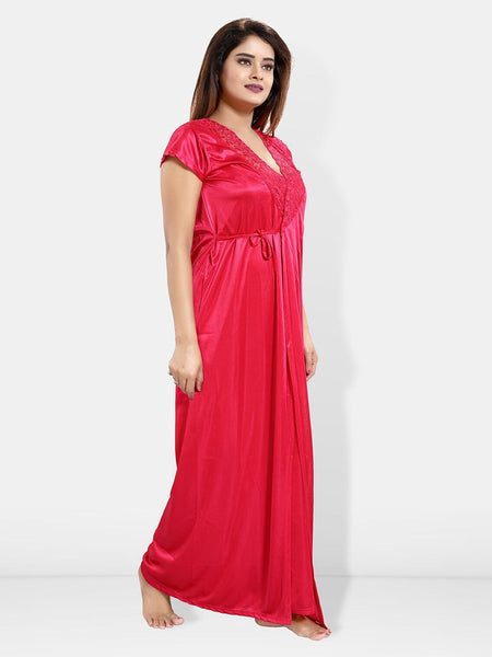 Be You 6 Piece Satin Maxi Nightdress