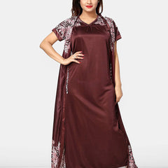 Be You Women Printed Maxi Wrap Nightdress