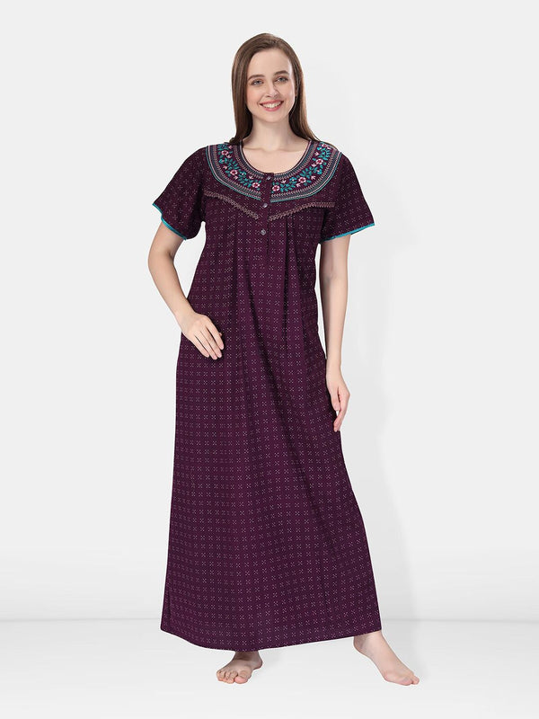 Be You Embroidered Maxi Nightdress