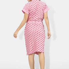Be You Women Printed Cotton Anti-bacterial Super Soft Bath Robe With Belt