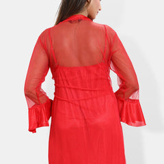 Be You Shoulder Straps Satin Nightdress With Robe