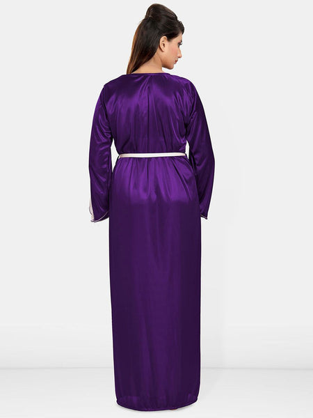 Be You Women Satin Nighty with Robe Nightdress