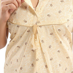 Be You Ethnic Motifs Printed Maternity Maxi Nightdress