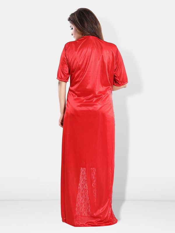 Be You V-Neck Satin Maxi Nightdress With Robe