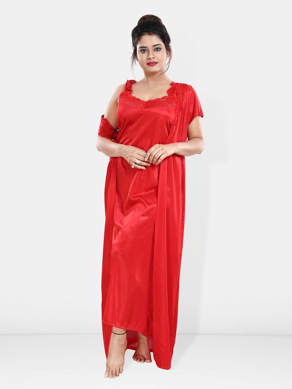 Be You Maxi Satin Wrap Nightdress With Robe