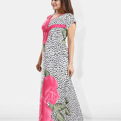 Be You Printed Maternity Satin Maxi Nightdress
