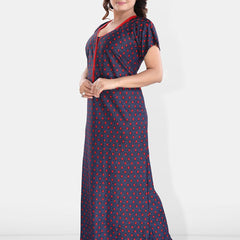 Be You Polka Dots Printed Satin Maxi Nightdress