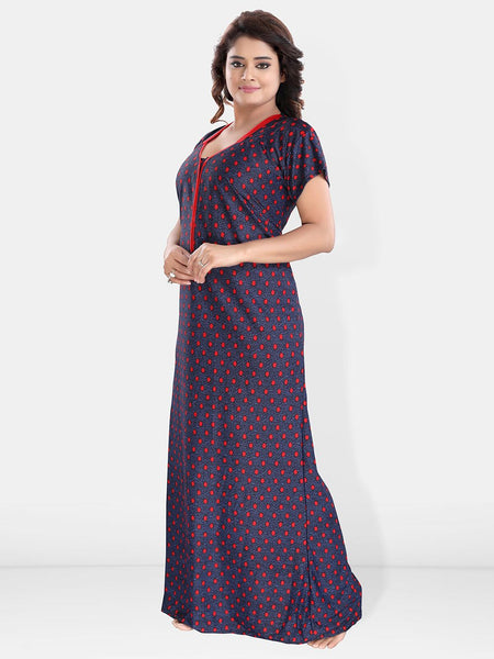 Be You Polka Dots Printed Satin Maxi Nightdress