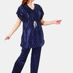 Be You Geometric Printed Satin Night Suit